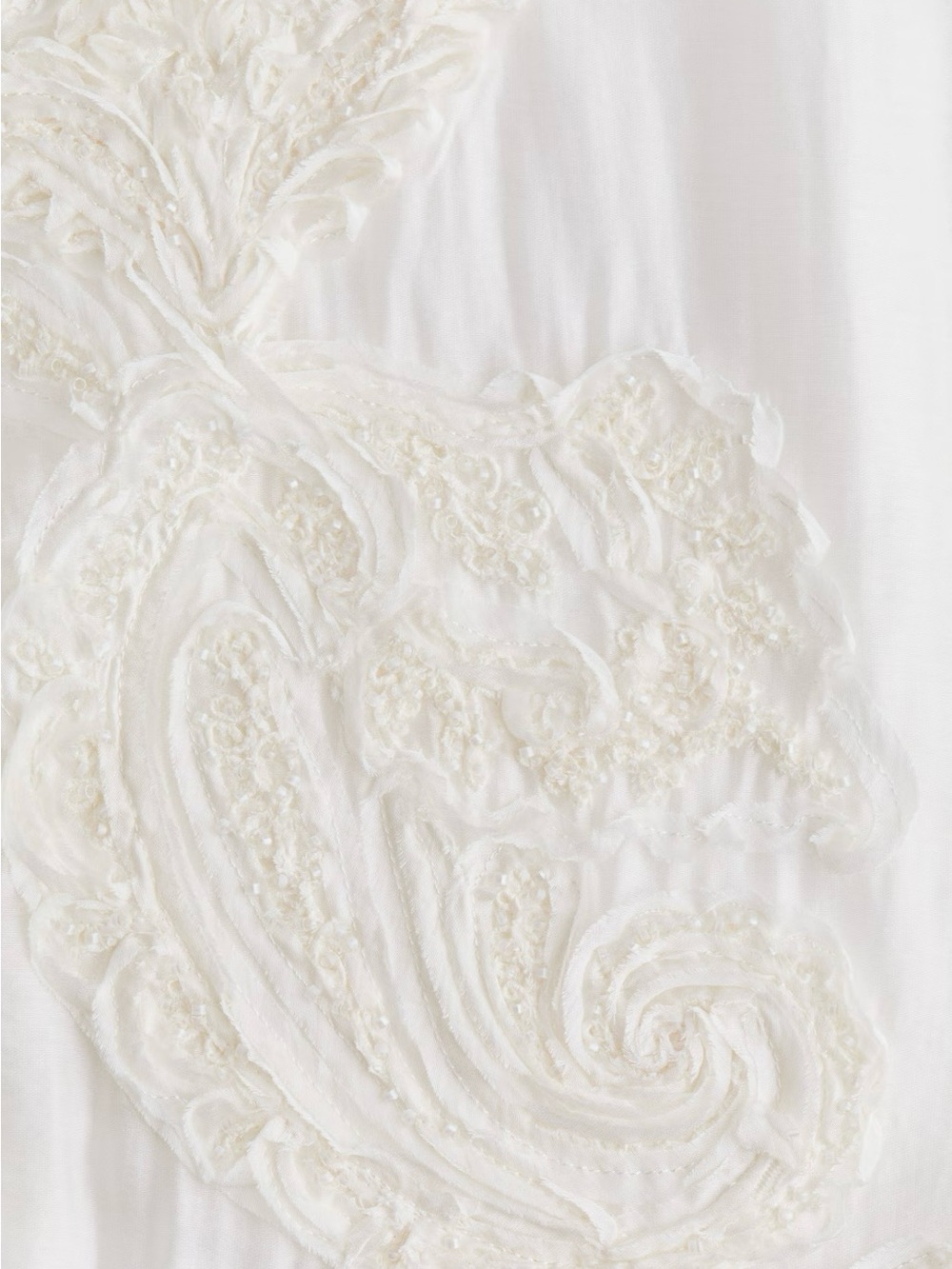 NWT. H&M Edition S/S 2026 Appliqued Barrel-Leg Pants (white) Sz 16 - Picture 7 of 9